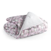 Edredom Mini Cama/Berço 100%Algodão Nuvem Rosa Moderno