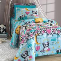 Edredom Mymo Solteiro Dupla Face Malha Panda - 100% Algodão Edredom Mymo Solteiro Dupla Face Malha Panda - 100% Algodão