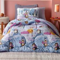 Edredom Mymo Solteiro Dupla Face Malha Pinguim 100% Algodão Edredom Mymo Solteiro Dupla Face Malha Pinguim 100% Algodão