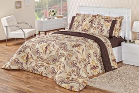 Edredom Naturale Super king Dupla Face 3Pçs 200Fios Flamingo