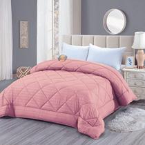 EDREDOM NIA TREVISO CASAL 180X220 ROSE - Confeccionado em Microfibra