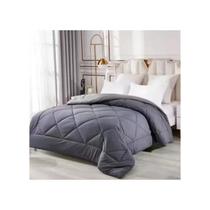 Edredom Nordic Down Reversível 1,5 Quadrado 230x200cm Cinza/Azul