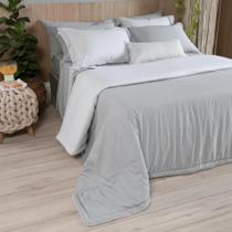 Edredom Plume Riviera King Size C/Efeito Linho C/3 Peças Cinza Lavive Edredom Plume Riviera King Size C/Efeito Linho C/3 Peças Cinza Lavive