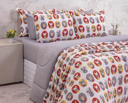 Edredom Plush Estampado Bella Enxovais Solteiro 1 Peça