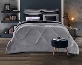 Edredom Plush Inove Liso Queen 240x260cm Cinza Cromo Hedrons Edredom Plush Inove Liso Queen 240x260cm Cinza Cromo Hedrons