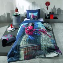 Edredom Plush Micro Percal Solteiro Homem Aranha