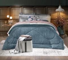 Edredom plush sherpa king verde capri