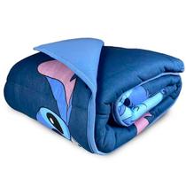 Edredom Portallar Casal Malha 100% Algodão Disney Big Stitch 200mx220m Azul