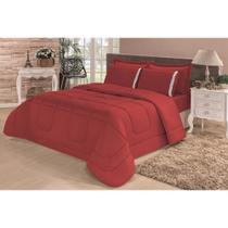 Edredom Quality Casa Dona Dupla Face Casal Queen 240x220cm Vermelho