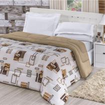 Edredom Quality Queen Malha 100% Algodão Dupla Face Avelã