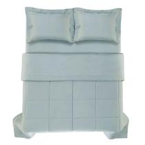 Edredom Queen 270 Fios Cetim Domos 100% Algodão Cinza