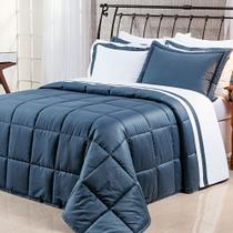 Edredom Queen 3 peças 100% Algodão Egípcio Percal 400 Fios Dupla Face Pádua