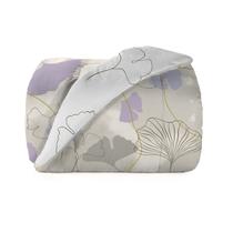 Edredom Queen Algodão 150 Fios Encanto Cinza Floral Diamante Teka