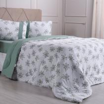 Edredom Queen Bella Cama Malha 125g/m² 100% Algodão 220x240cm Verde Claro