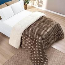 Edredom Queen Coberdrom Sherpa/mantinha Petit Poa 1 Peça - Caqui - Qualidade Garantida!