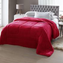 Edredom Queen Dupla-Face Atrium Flannel Vermelho Jolitex Ternille