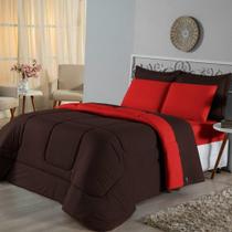 Edredom Queen Dupla Face Malha 100% Algodão 1 Peça - Tabaco-vermelho Edredom Queen Dupla Face Malha 100% Algodão 1 Peça - Tabaco-vermelho