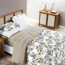 Edredom Queen Dupla Face Quality Malha 100% Algodão 1 Peça - Blossom