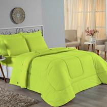 Edredom Queen Nobre 1 Peça Dupla Face 2,40m x 2,60m Malha 100% Algodão - Pistache