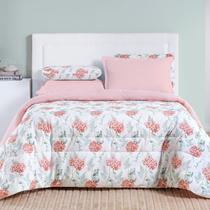 Edredom Queen Percal 200 Fios Dupla Face 01 Peça Cotton Select Hortência