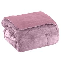 Edredom queen plush bicolor - uva / lilás