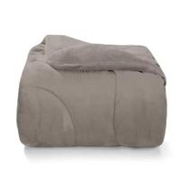 Edredom Queen Plush Inove Liso Taupe - Hedrons