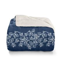 Edredom Queen Plush Sherpa Coberdrom Estampado Ornamento