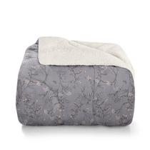 Edredom Queen Plush Sherpa Coberdrom Estampado Ramas