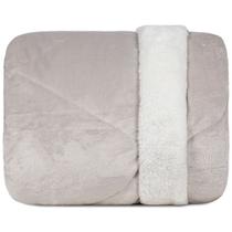 Edredom Queen Size Dupla Face Hedrons Plush e Sherpa Cevada