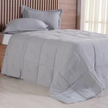 Edredom Queen Toque De Plumas 260 Fios New 220x240cm Platina