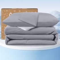 Edredom refrescante QUTOOL Queen Size com 2 fronhas cinza