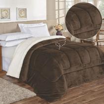 Edredom Sherpa Cobertor Coberdrom Casal Queen 2,40m x 2,20m Grosso Várias Cores