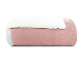 Edredom sherpa comfort casal 1,80m x 2,20m - rosa renda