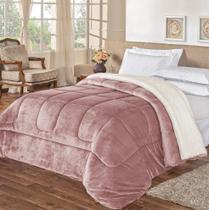 Edredom Sherpa Comfort King Rosa - 2,30x2,50cm Edredom Sherpa Comfort King Rosa - 2,30x2,50cm