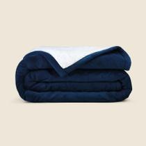 Edredom Sherpa Veludo Azul - ACASA