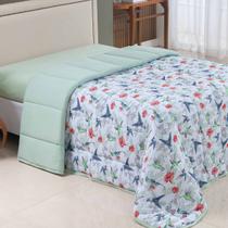 Edredom Solteiro 100% Algodão Dupla Face Malha de Algodão Macio Estampado Verde Musgo Edredom Solteiro 100% Algodão Dupla Face Malha de Algodão Macio Estampado Verde Musgo