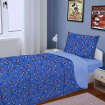 Edredom Solteiro 100% Algodão Mickey Dupla Face 1,50 m x 2,20 m Doce Vida