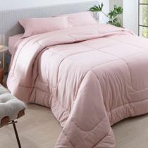 Edredom Solteiro 300 Fios Kacyumara Liso In Rose Satinee Acetinado