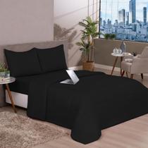 Edredom Solteiro Aconchego Soft 2,20x1,60 Preto Casen