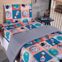 Edredom Solteiro Alegria Dupla face Infantil Estampadas Modernas Avulso Envio Imediato