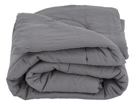 Edredom Solteiro Algodao Cinza Liss 180 Fios 180x240 Cm