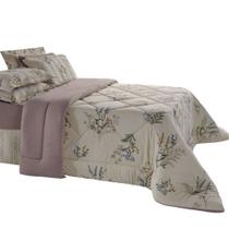 Edredom Solteiro BBC Textil Malha 170x240 cm Floral Bege 38 Edredom Solteiro BBC Textil Malha 170x240 cm Floral Bege 38