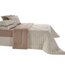 Edredom Solteiro BBC Textil Malha Dupla Face Listra Bege 19 Edredom Solteiro BBC Textil Malha Dupla Face Listra Bege 19