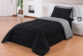 Edredom Solteiro Box 2,20x1,60 Gramatura da Manta 120gr/m2 Preto com Cinza Edredom Solteiro Box 2,20x1,60 Gramatura da Manta 120gr/m2 Preto com Cinza