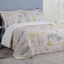 Edredom Solteiro Coberdrom Top Line Estampado Hipercal/Sherpa 2 Peças - Natives Edredom Solteiro Coberdrom Top Line Estampado Hipercal/Sherpa 2 Peças - Natives