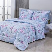 Edredom Solteiro Cobertor Dupla Face Estampado Floral