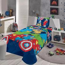 Edredom Solteiro Dupla Face 1,50x2,20m Vingadores - Lepper