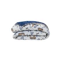 Edredom Solteiro Dupla Face Game City Malha Fio Penteado