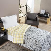 Edredom Solteiro Dupla Face Joy Malha 100% Algodão Estampado 1 Peça - Adventure