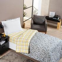 Edredom Solteiro Dupla Face Joy Malha 100% Algodão Estampado 1 Peça Adventure